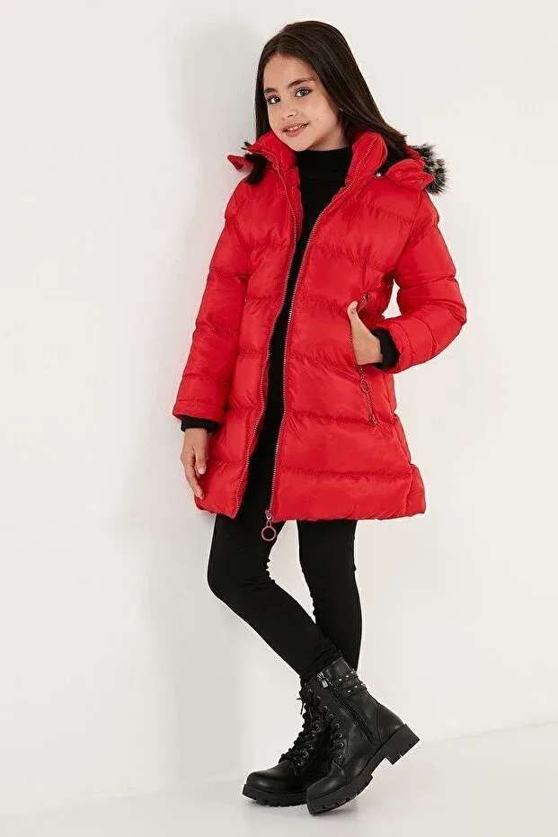 Детское пальто для девочек с длинным рукавом Lela, Red