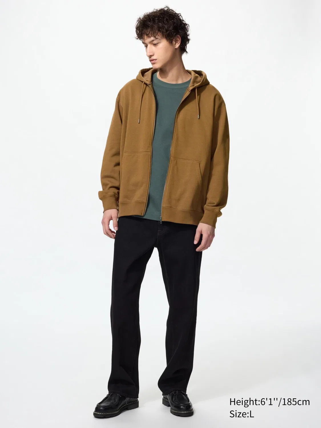 Толстовка на молнии Uniqlo, для повседневной носки, серый — фото 4