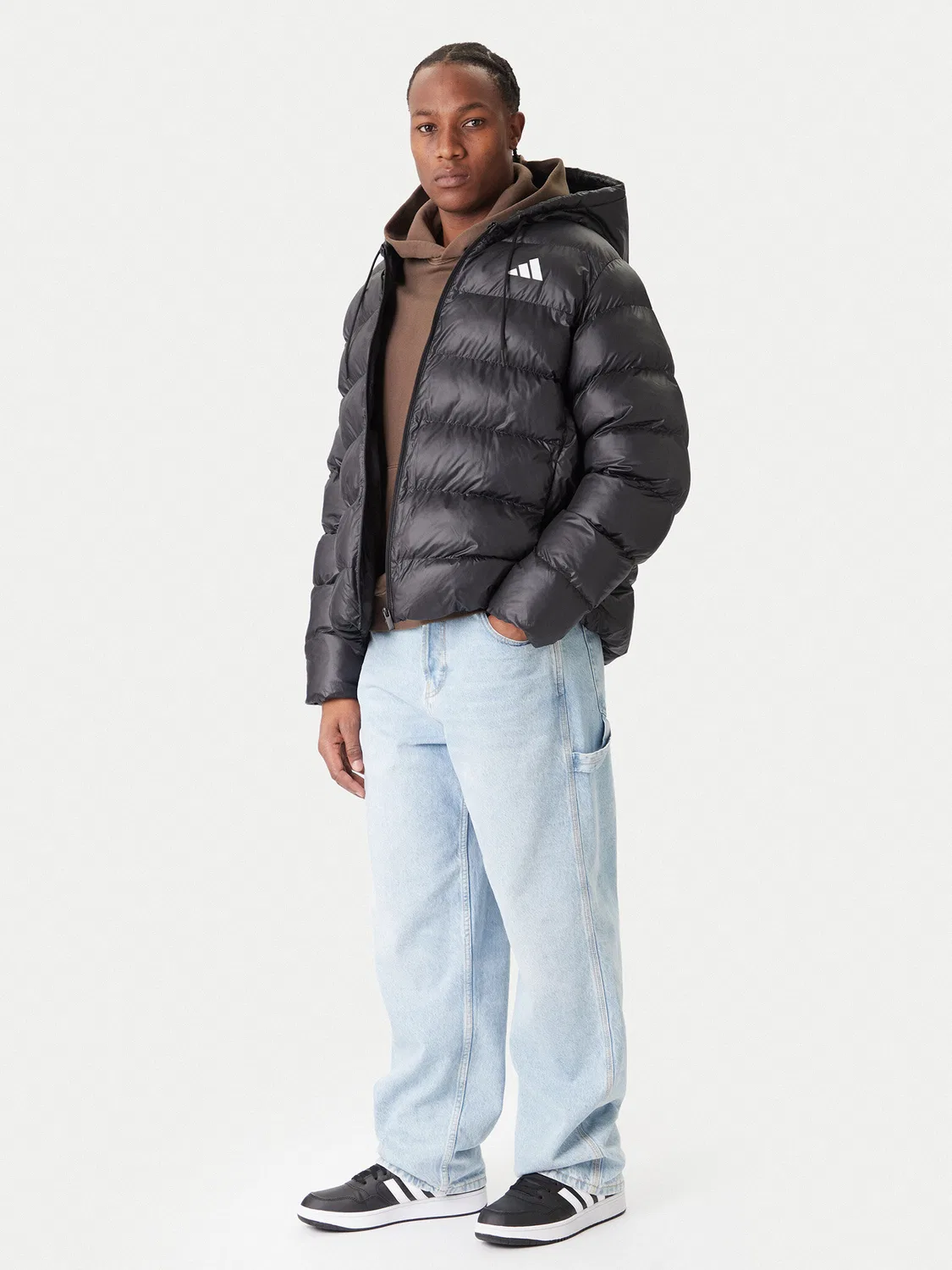 Мужская зимняя куртка стандартного кроя Essentials Climawarm Adidas, черный — фото 2