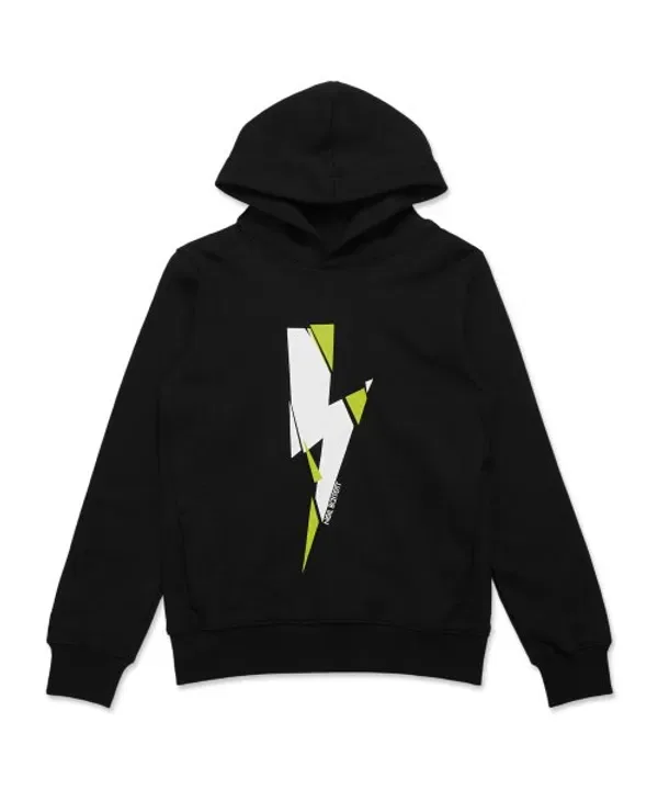 Худи с принтом Lightning Print, Neil Barrett Kids, черный