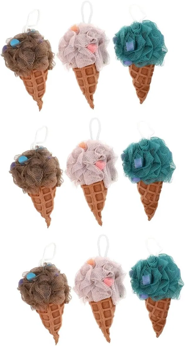Мочалка для душа Ice Cream Loofah, PAMINGONO, 3 штуки, 20x14x24 см — фото 4