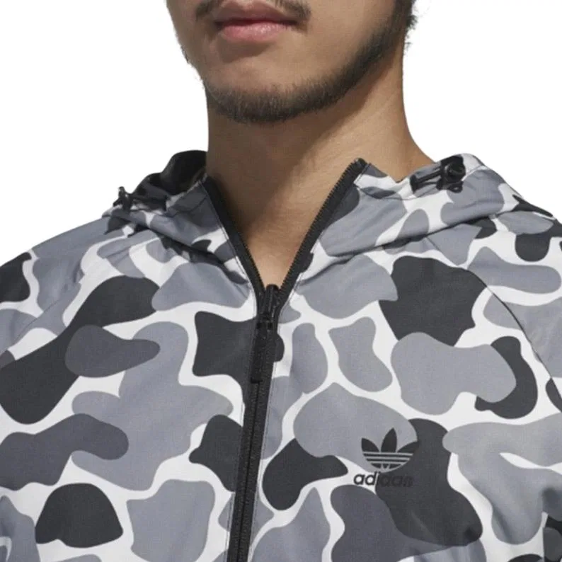 Мужская куртка с графическим принтом двусторонняя Adidas Originals, Black — фото 4