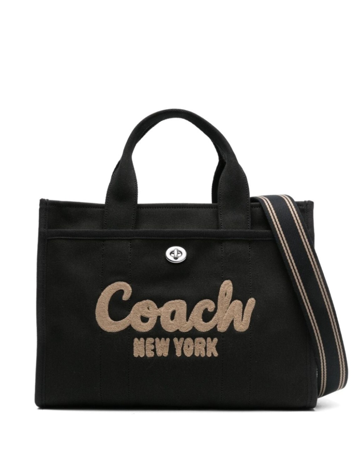 

Сумка шоппер Coach текстильная с вышитым логотипом, черный