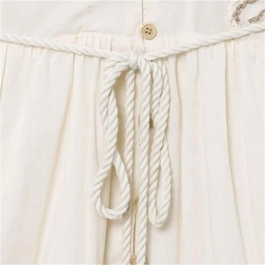 Женское платье мини A-line с цветочной вышивкой Generic, Beige — фото 3