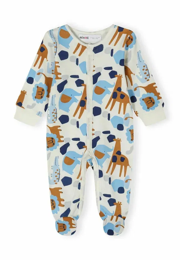 Комплект из 4 боди с длинным рукавом 100% хлопок Sleep Suit Minoti, Light Blue Beige, светло-голубой/бежевый — фото 3