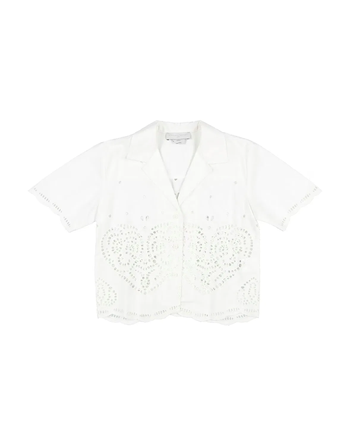 Детская рубашка для девочек с вышивкой Broderie Anglaise Stella Mccartney Kids, белый