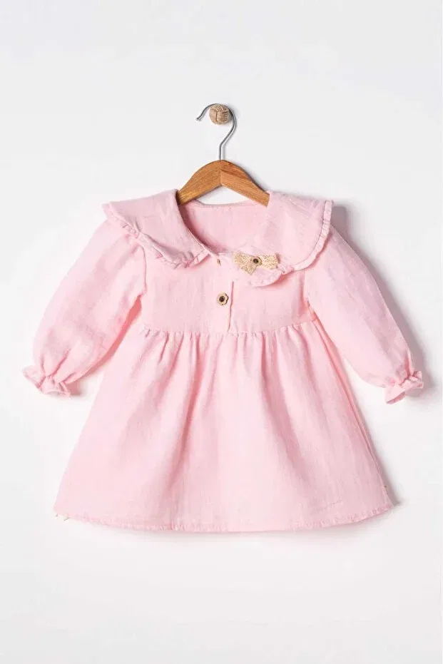 Детское платье для девочек хлопковое Pio Kids, Pink — фото 2