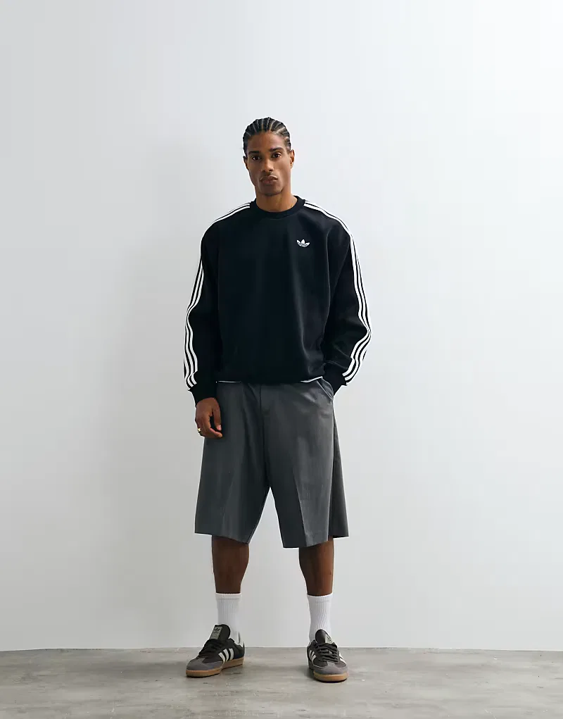 Свитшот three stripe Adidas Originals, черный — фото 4