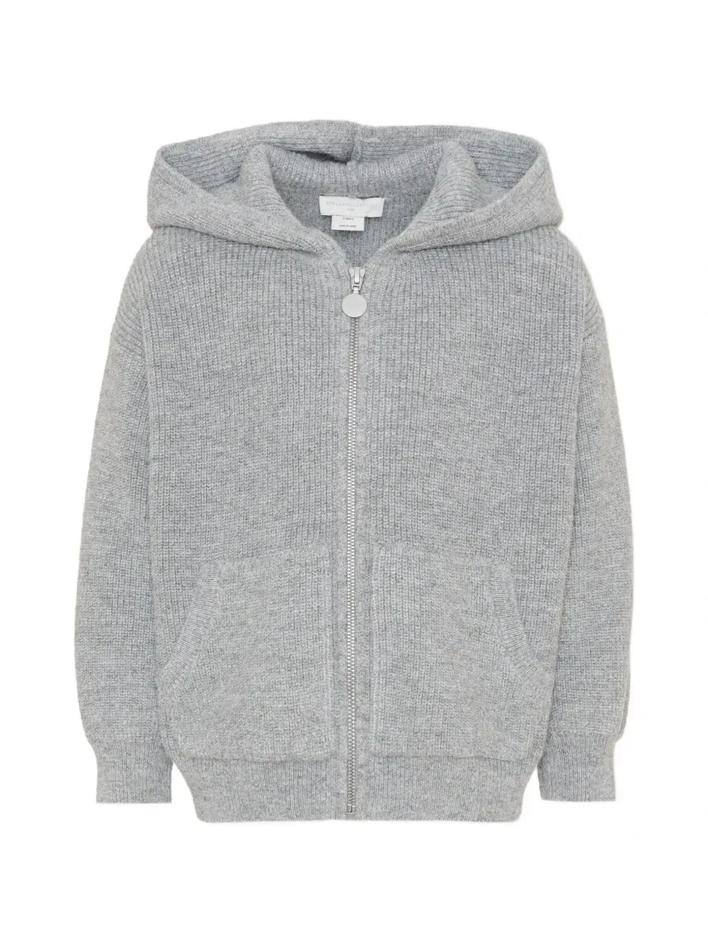 Трикотажная худи на молнии Stella McCartney Kids, серый