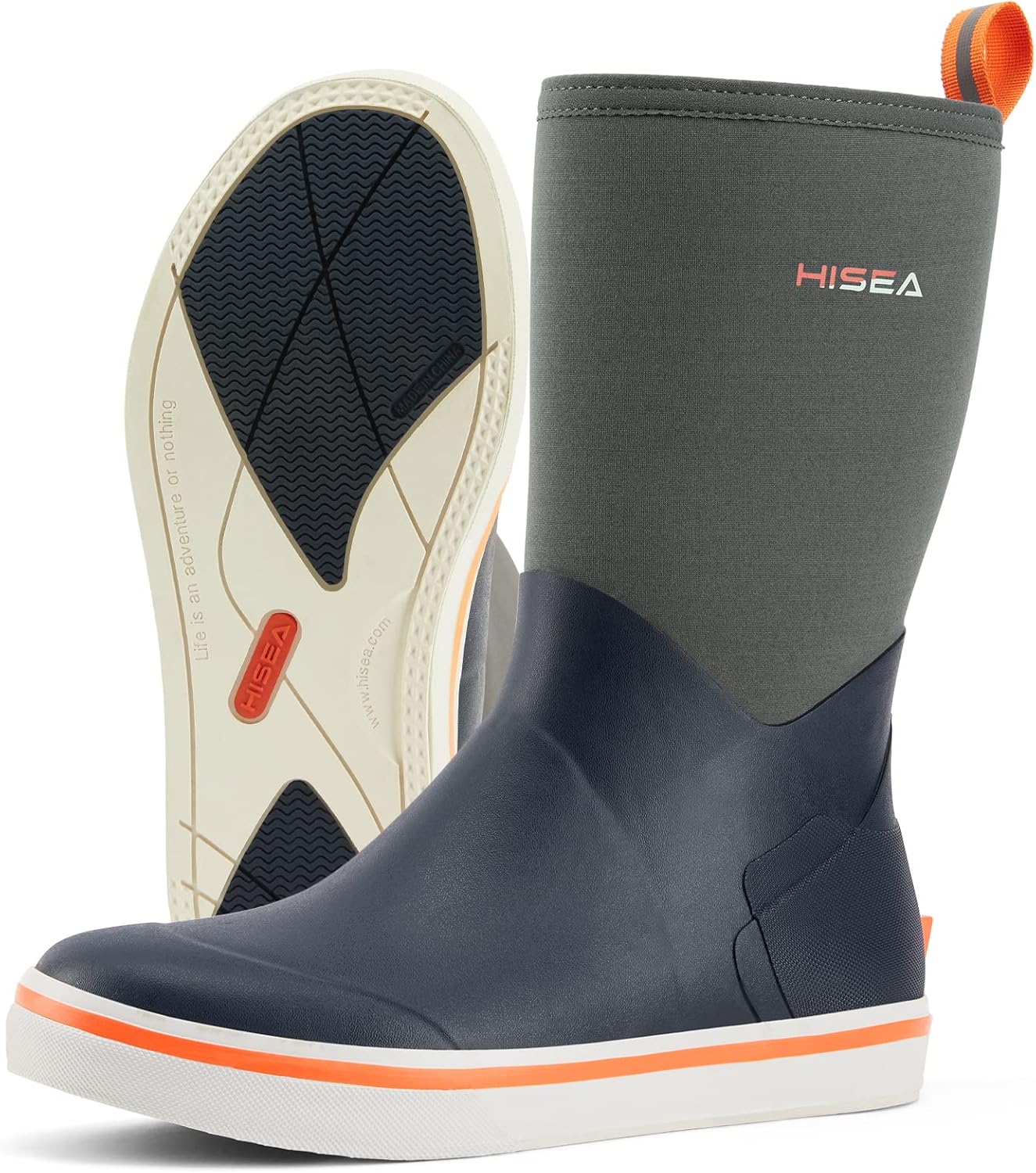 

Мужские резиновые дождевые сапоги HISEA, водонепроницаемые, для сада, рыбалки и улицы, синий