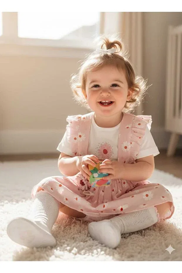 Детский комплект для новорожденных с цветочным принтом Pink Daisy Floral Print Moda, Pink — фото 3