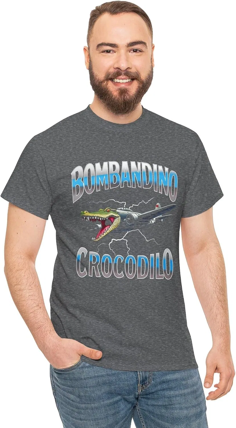 Футболка с принтом Bombandino Crocodilo, графитовый меланж — фото 2