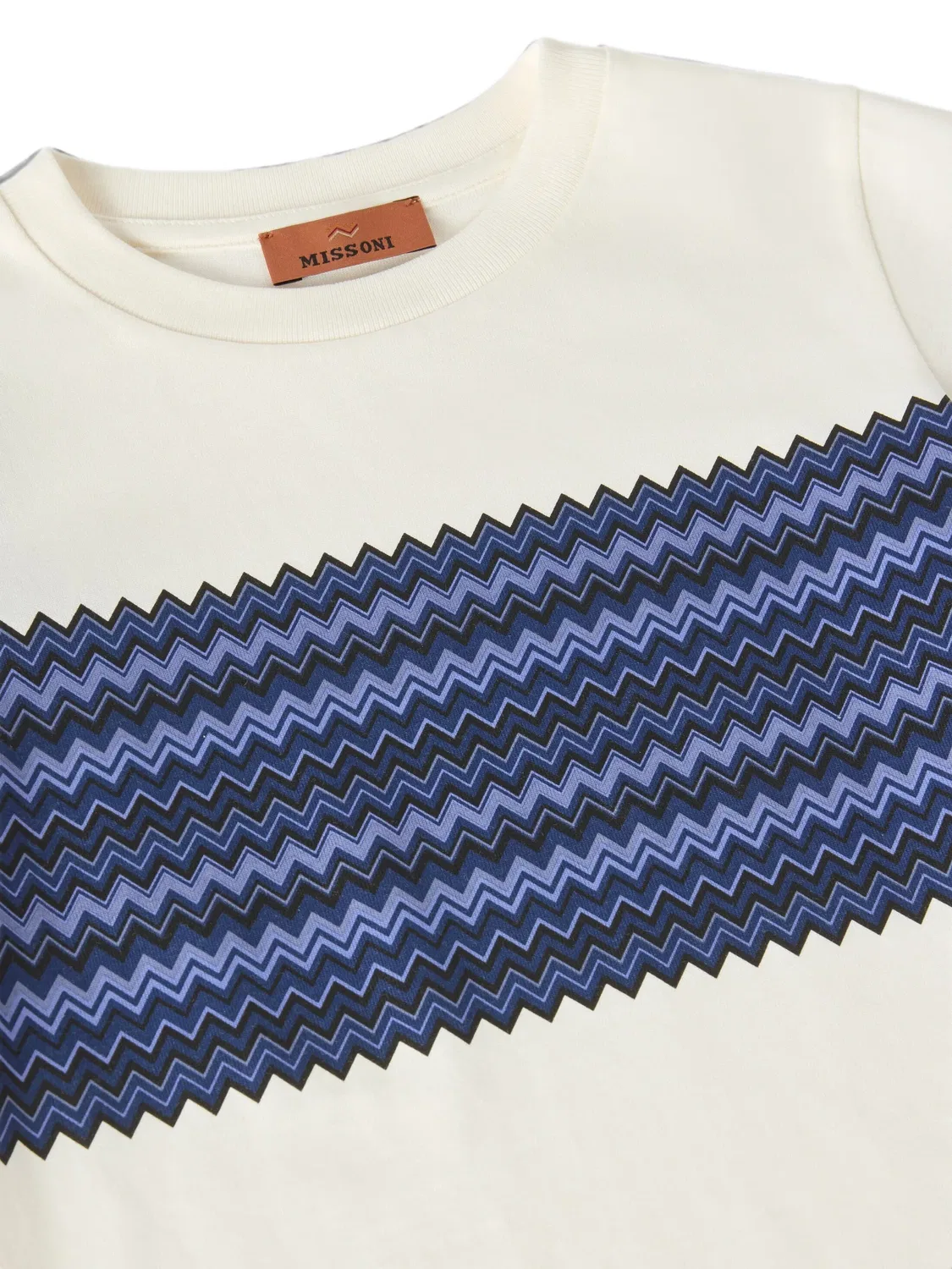 Футболка с узором зигзаг Missoni Kids, нейтральные цвета — фото 3