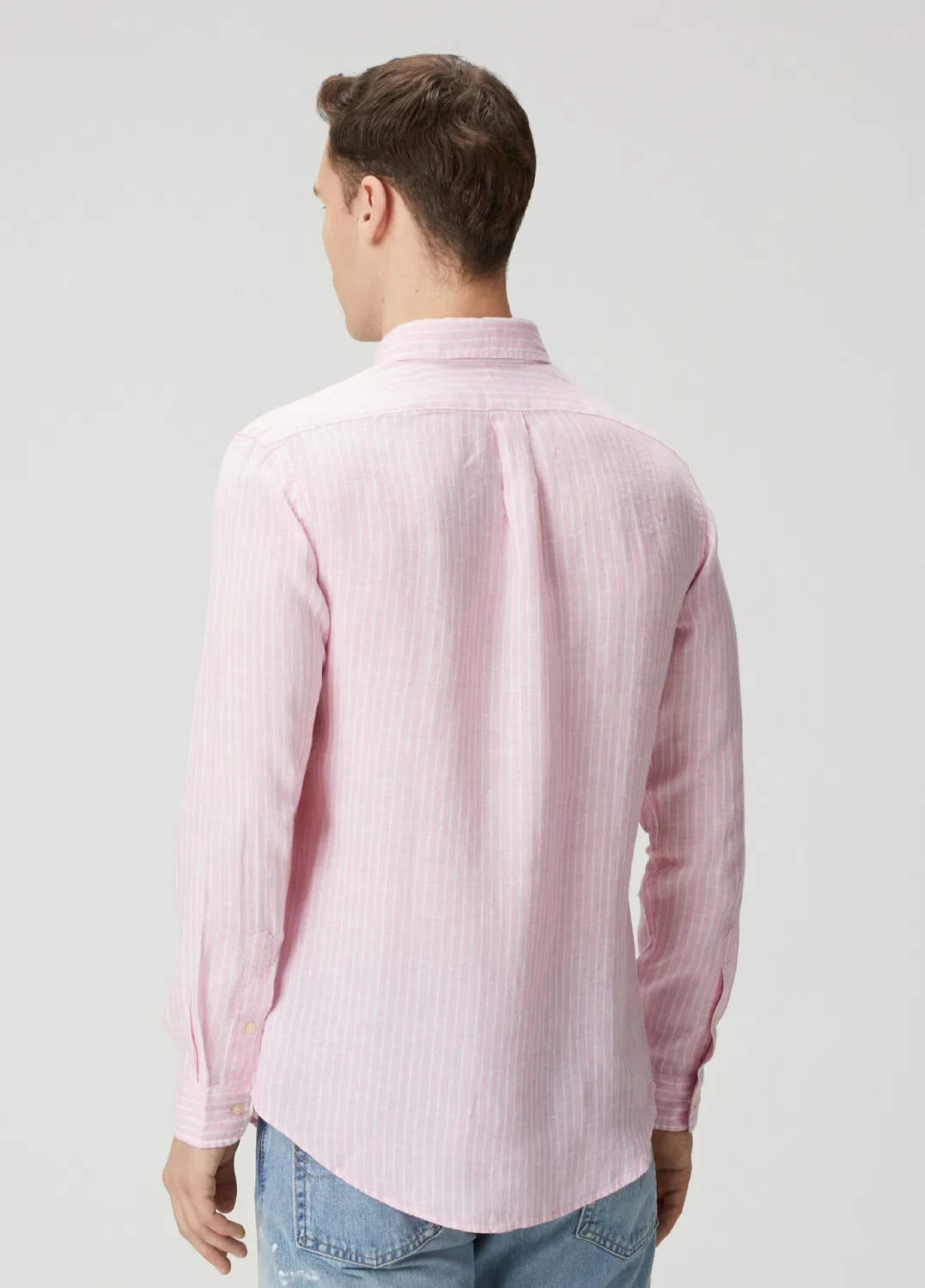 Рубашка из льна в полоску Polo Ralph Lauren, pink — фото 4