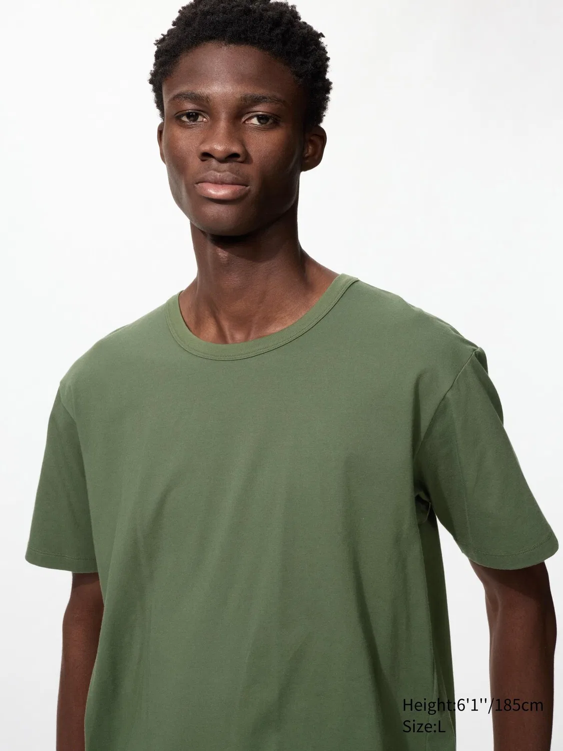 Футболка Uniqlo Airism, хлопковая, оливковый