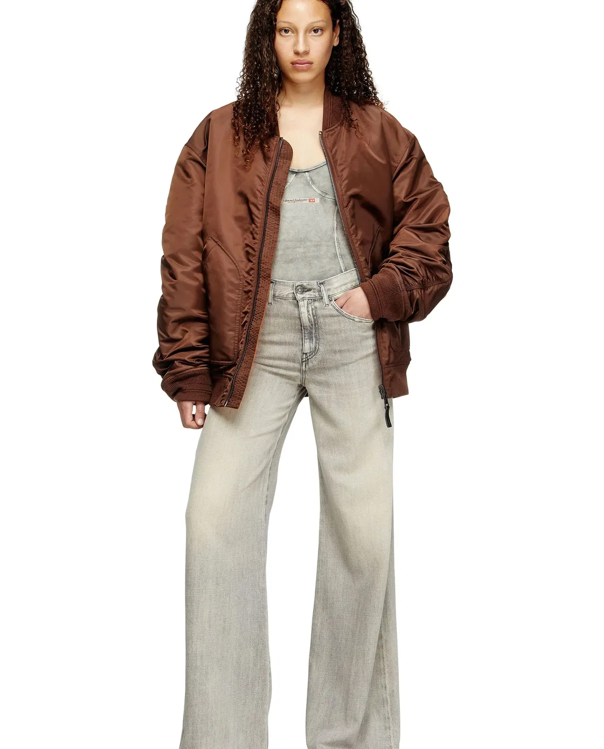 Женские джинсы-клеш с высокой талией Vaquero Campana Diesel, Gris — фото 4