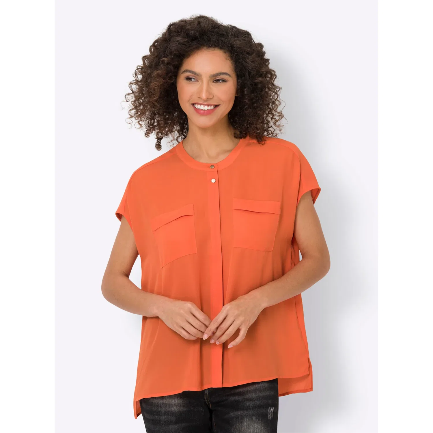 Женская блуза оверсайз с коротким рукавом heine, Orange