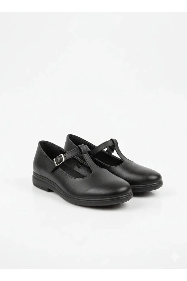 Детские балетки для девочек из экокожи Black Ballerina Model Besteps, Black