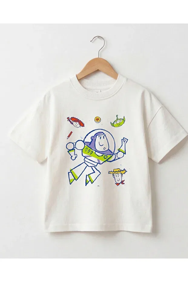 Детская футболка оверсайз с принтом Toy Story Themed Babytex, Ecru — фото 2