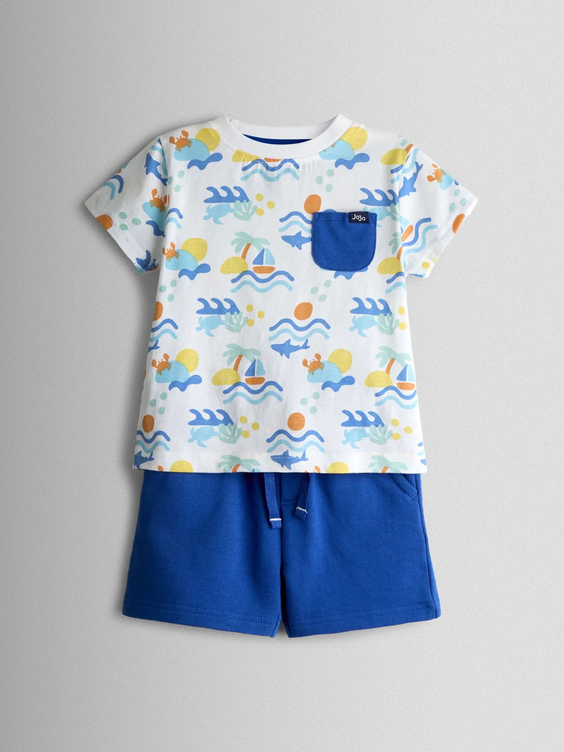 Комплект из футболки и шорт, с морским принтом Jojo Maman Bébé, Blue Ocean