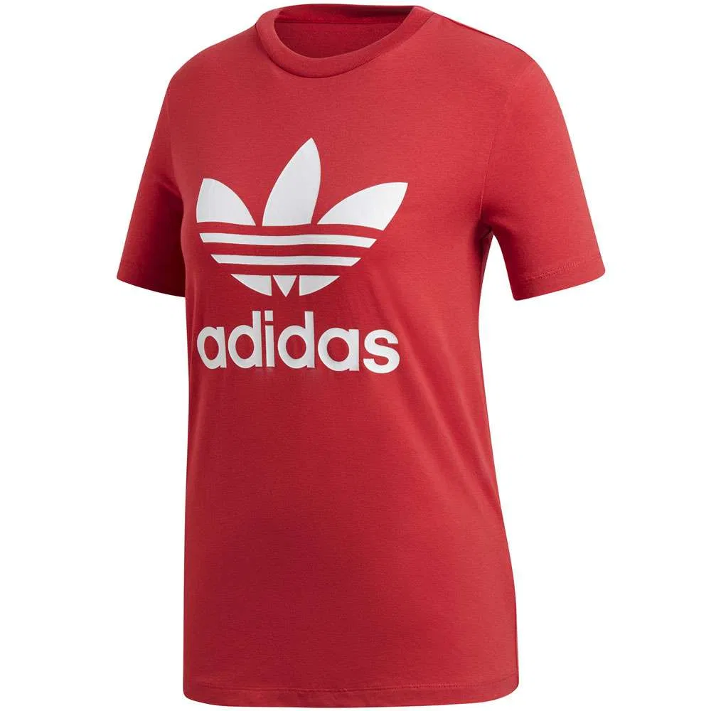 Футболка Adidas Originals Trefoil темно-красного цвета — фото 4