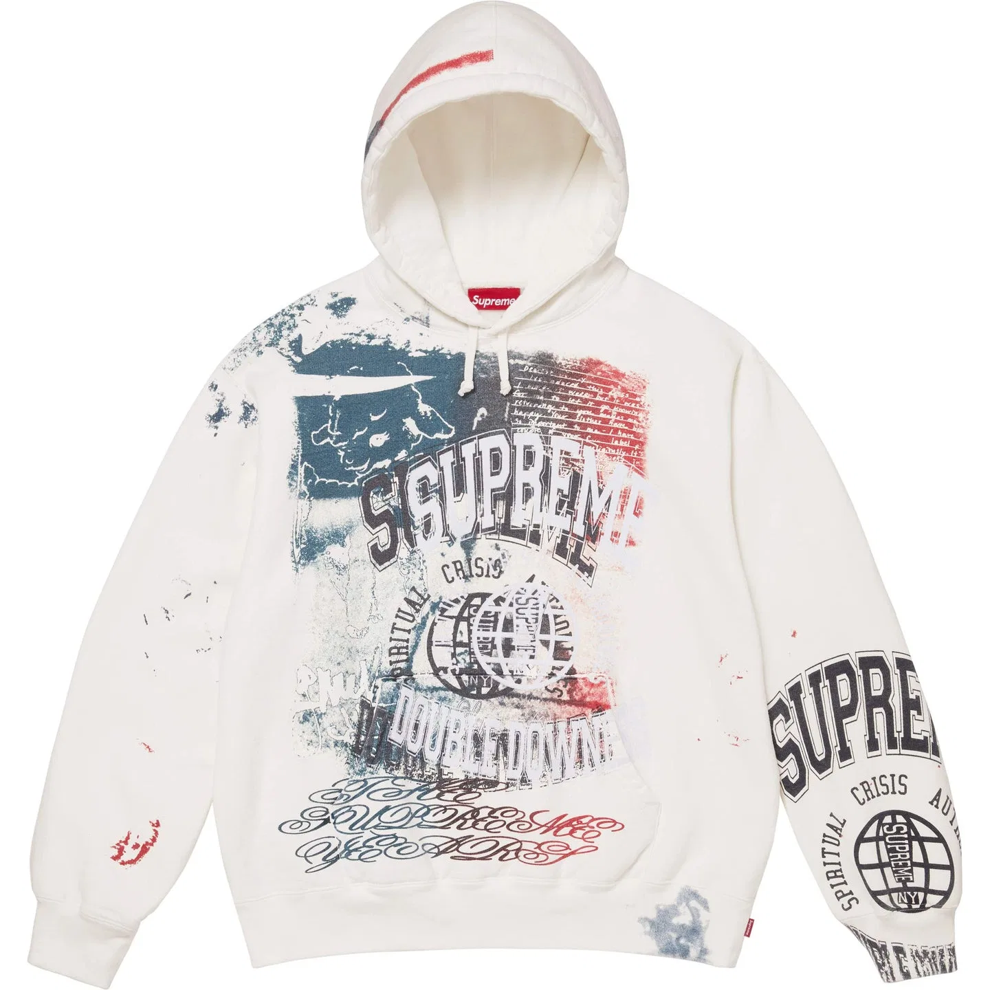 Детский свитшот с капюшоном и отстегивающимся элементом, SS26 Sweatshirts Unisex Hooded Detachable Moderate, Supreme, White