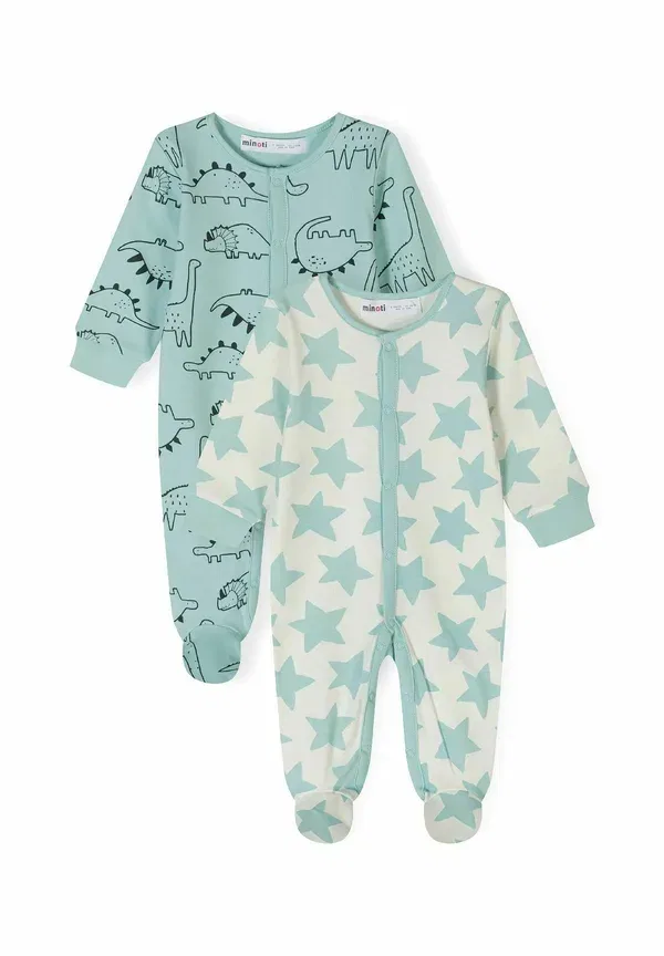 Комплект из 2 боди с длинным рукавом, хлопок, Sleep Suit Minoti, mint, кремовый — фото 2