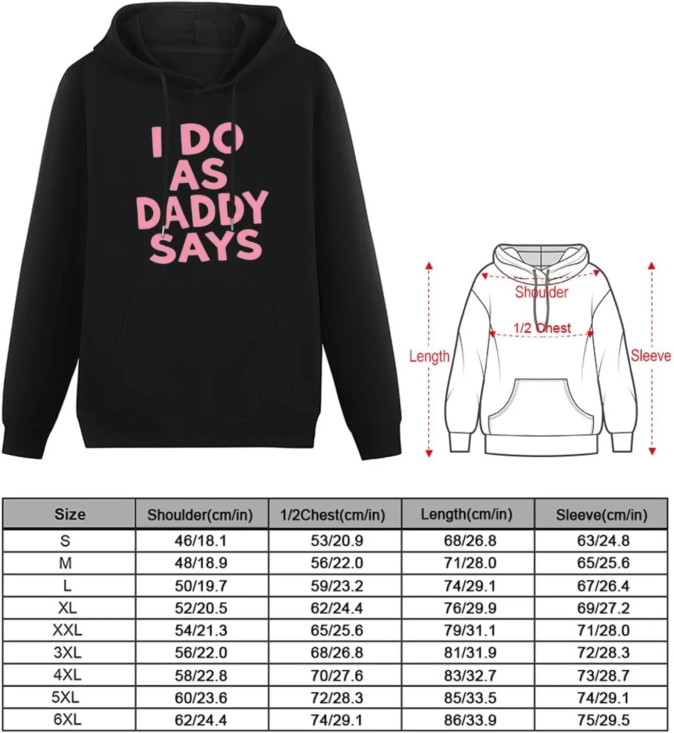 Толстовка с капюшоном I Do As Daddy Says, мягкая, стильная, с длинным рукавом и карманом — фото 2