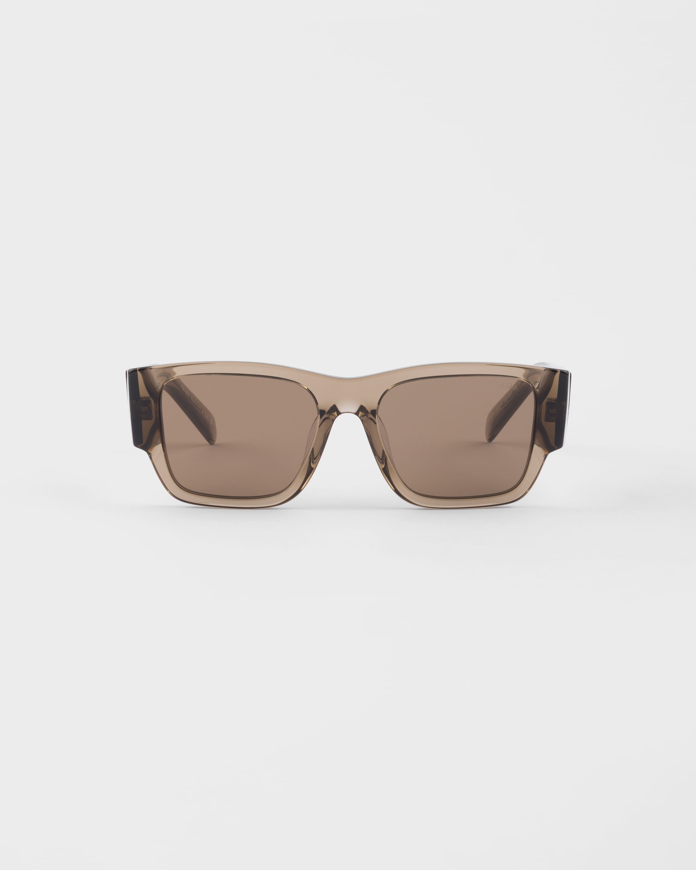 

Солнцезащитные очки с треугольным логотипом Prada, цвет линз: земля