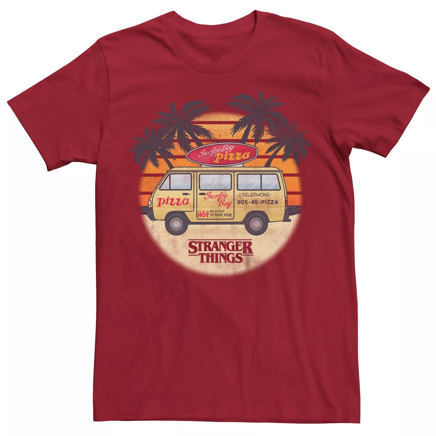 

Мужская футболка Netflix Stranger Things Surfer Boy Pizza Licensed Character