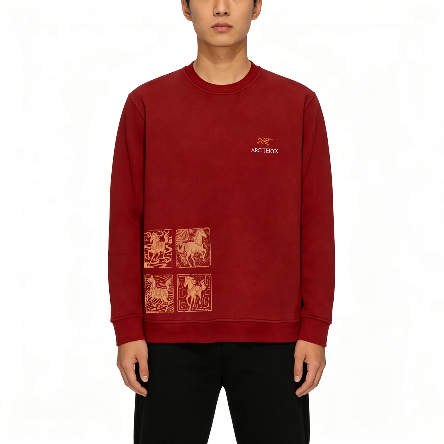 Толстовка Arc'teryx Emblem Unisex Arcteryx, bordeaux красный/bordeaux — фото 4