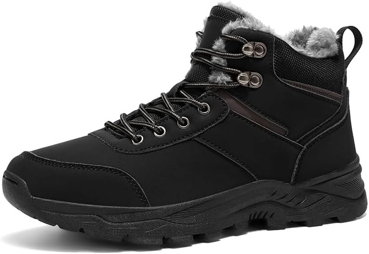 

Мужские зимние ботинки Asifn Snow, легкие, водонепроницаемые, для зимних видов спорта, с хлопковой теплой подкладкой, меховой утеплитель, противоскользящие, для холодного похода, черный