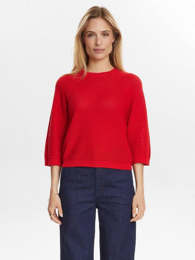 

Вайлд свитер с фактурной вязкой Numph, Red
