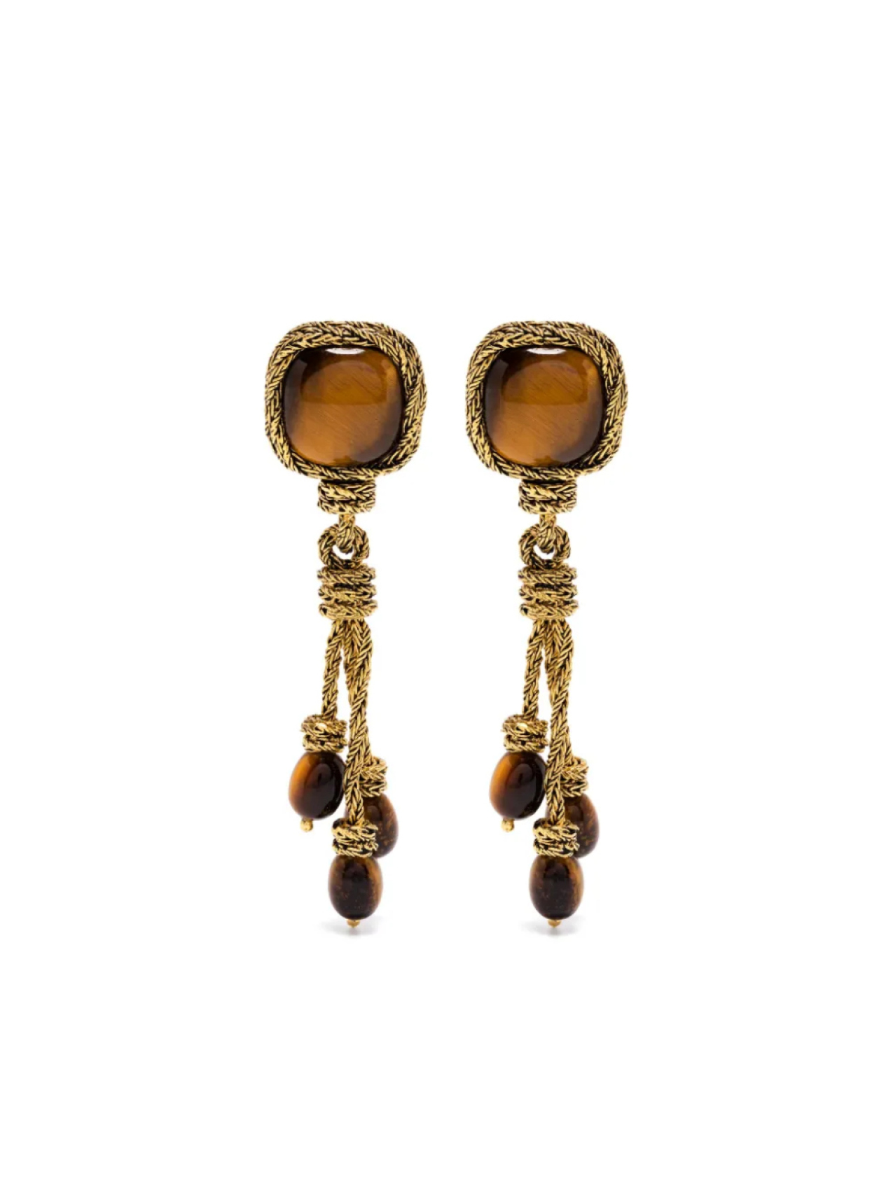 

СЕРЬГИ-КЛИПСЫ MIKI «ТИГРОВЫЙ ГЛАЗ» Aurelie Bidermann, золотой