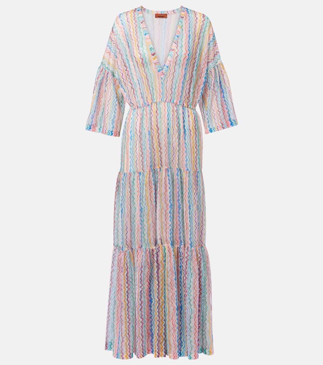 

Пляжное платье с зигзагообразными прозрачными ярусами Missoni, Multicolor Zig Zag