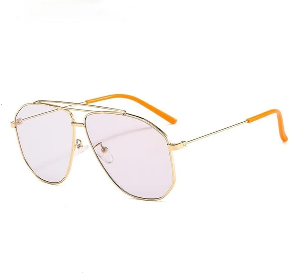 

Солнцезащитные очки Alloy Polygon 2027 для мужчин, модные авиационные солнцезащитные очки для женщин, ретро-розовые прозрачные очки большого размера MTZJH, Gold Light Gray