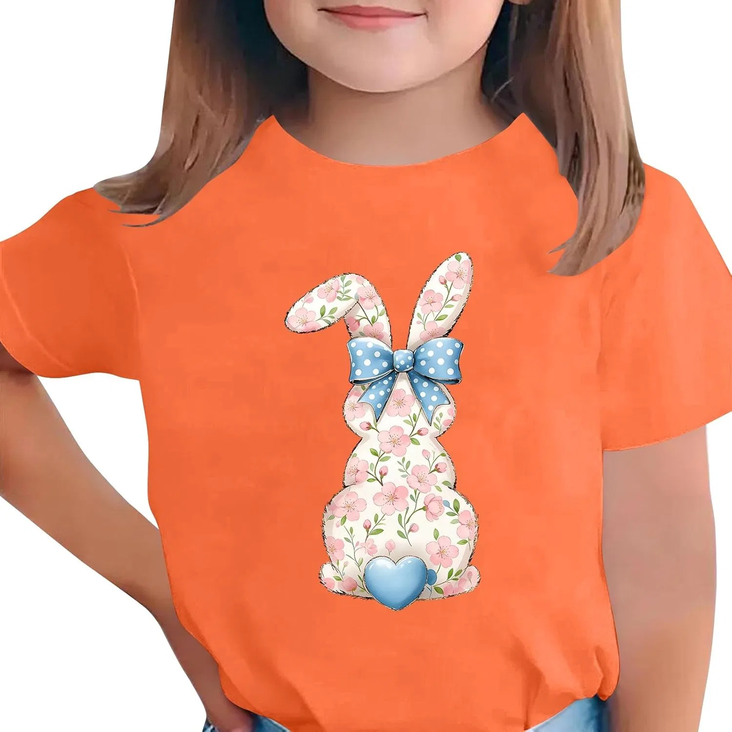 Футболка детская с коротким рукавом, кролик, Zzalalana, Orange