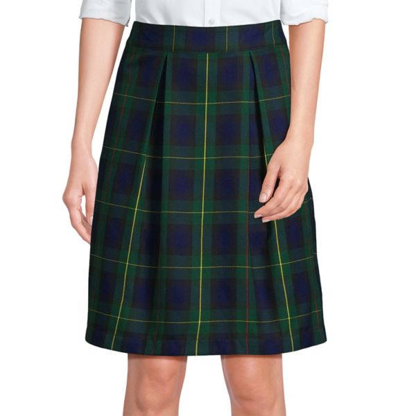 

Женская школьная форма в клетку, юбка-шорты до колена Lands' End, цвет hunter navy plaid