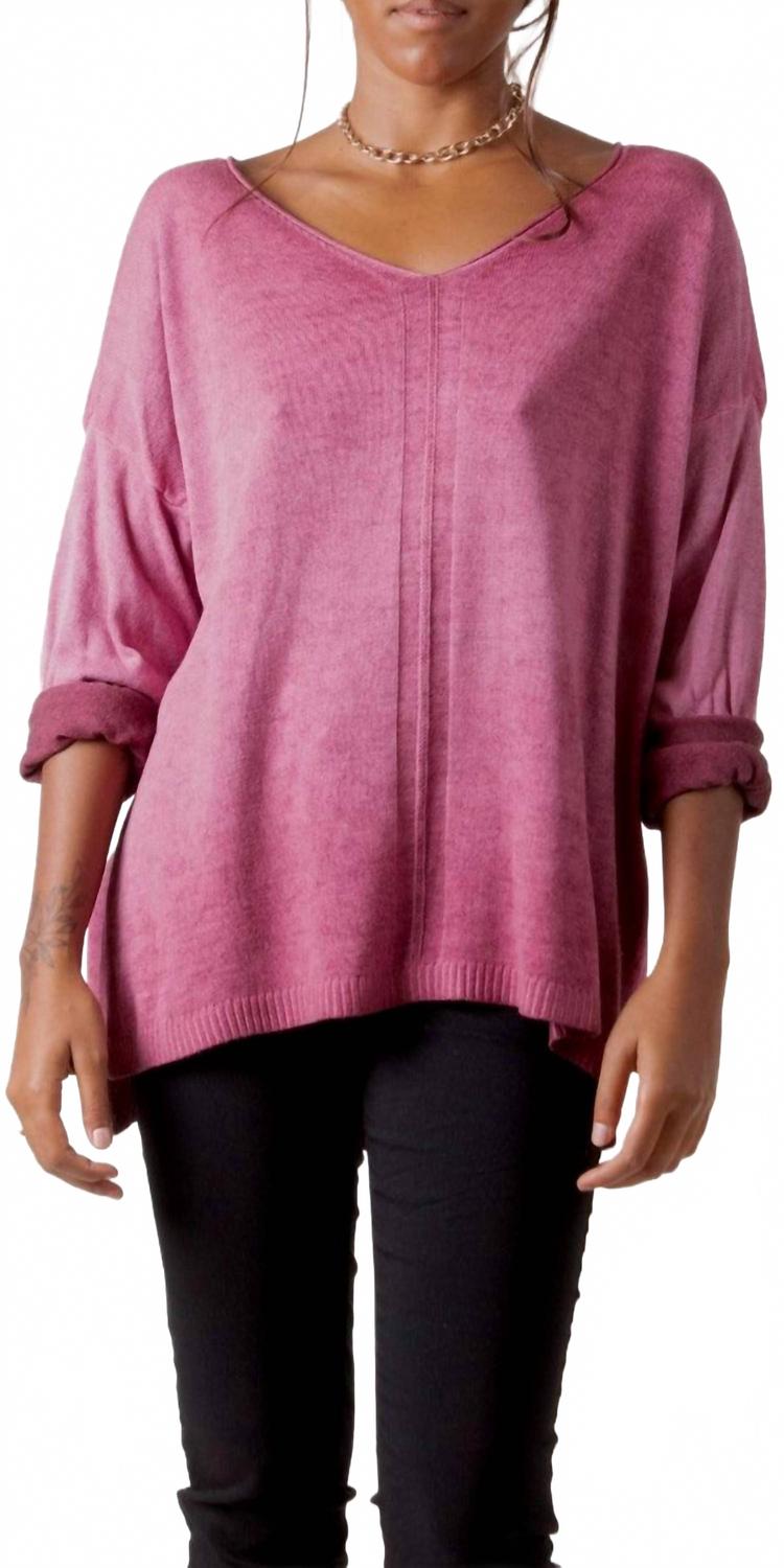 

Вязаный свитер Donna Knit с круглым вырезом в бордовом цвете Gigi Moda, бургундия