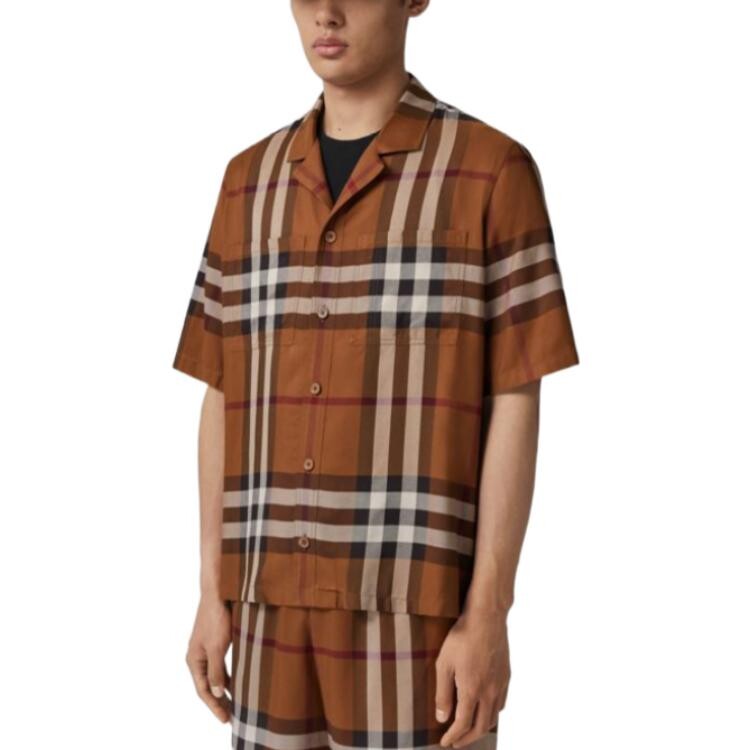 Рубашка мужская Burberry, березовая, темно-коричневый — фото 4