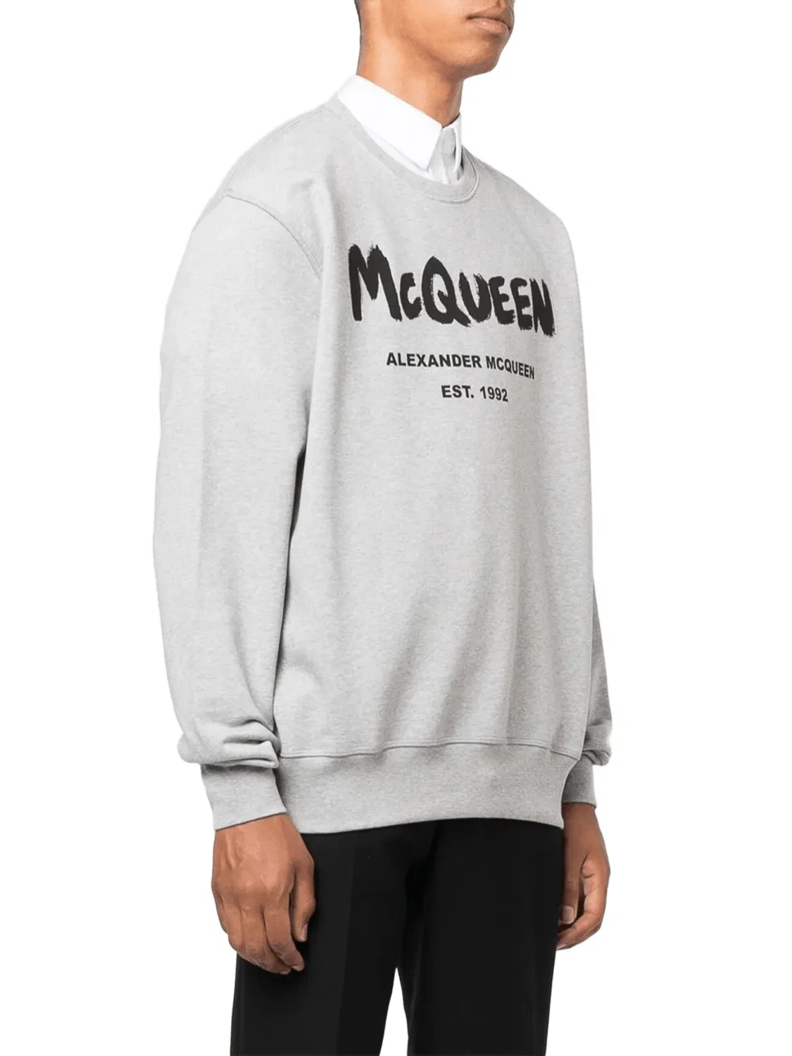 Свитшот Alexander McQueen SS24 Graffiti из органического хлопка, цвет «серый» 688713QTZ810902 — фото 3
