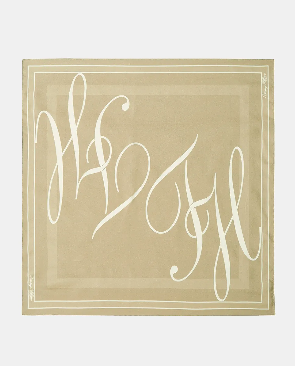 

Шелковый платок кремового цвета Tommy Hilfiger