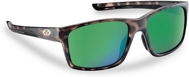 

Поляризованные солнцезащитные очки Flying Fisherman Freeline с УФ-блокировкой AcuTint для рыбалки и занятий спортом на открытом воздухе, Matte Tortoise Frames/Amber-green Mirror Lenses