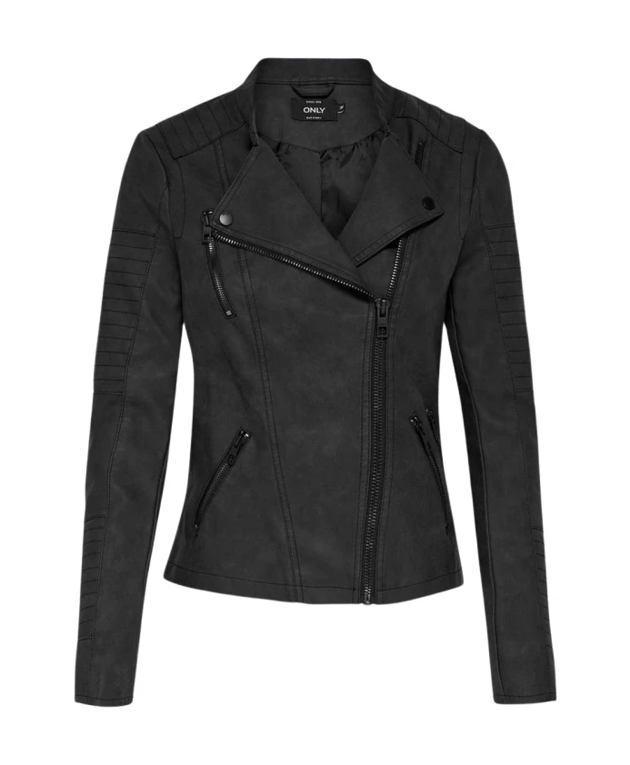 

Асимметричная мотоциклетная куртка на молнии для женщин Only, черный