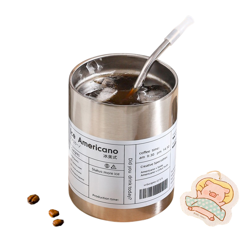 

Соломенная бутылка для воды 350 мл KAWASIMAYA, Portable Coffee Cup (Iced Americano) With Magic Cleaning Cloth