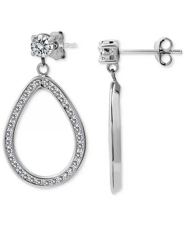 

Серьги-Капли с кубическим цирконием, эксклюзивно в Macy's Giani Bernini, silver