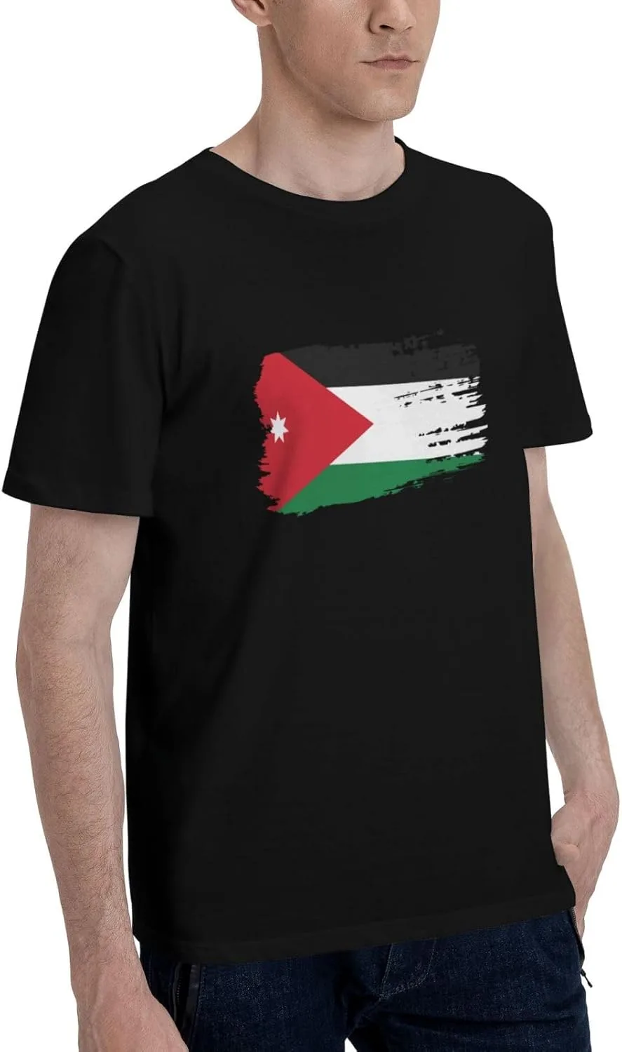 Футболка Jordan с коротким рукавом, мужская, уличный стиль, хлопковая, повседневный топ Generic, черный — фото 4