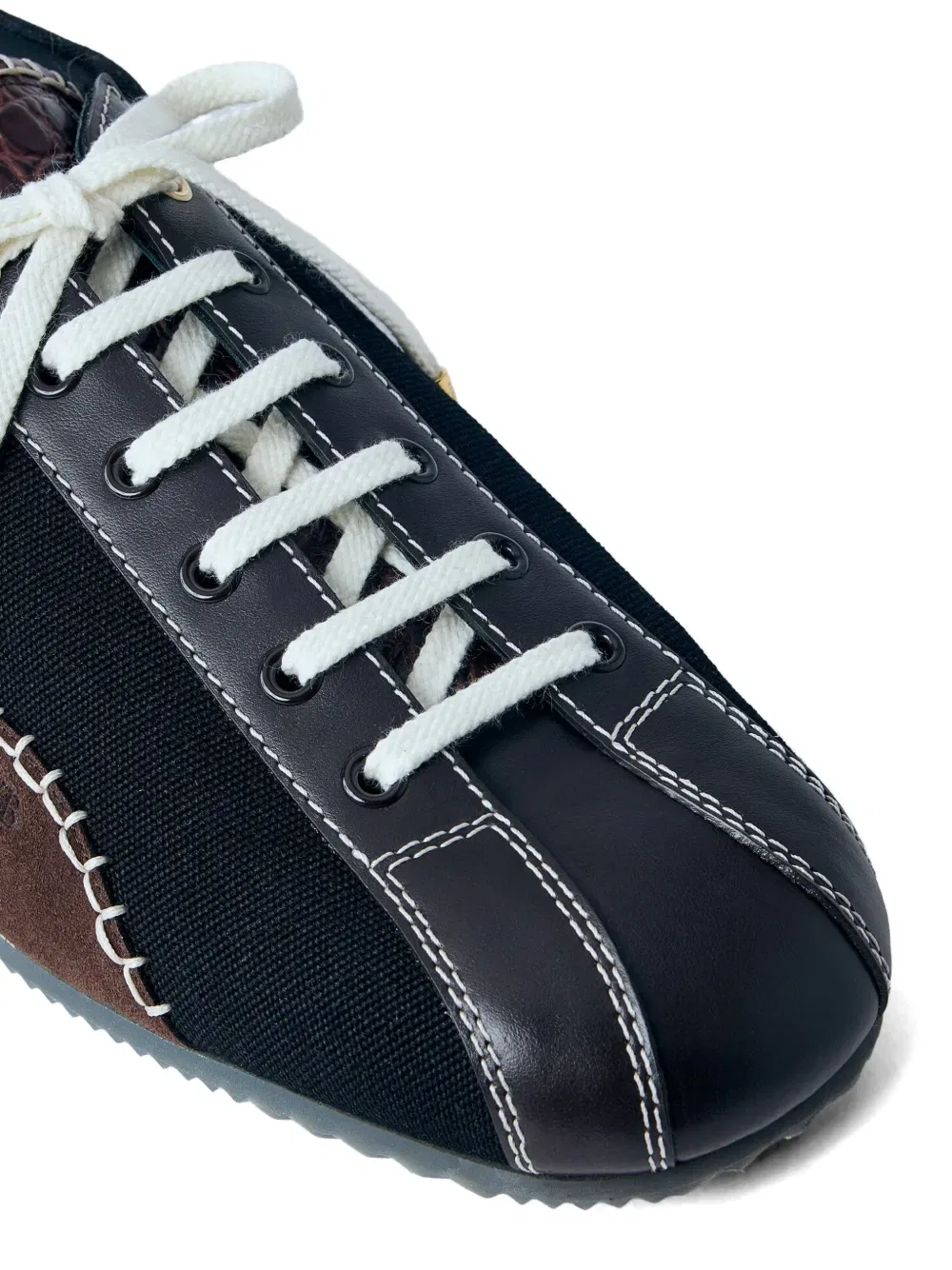 Парижские сшитые панели, кроссовки на шнуровке Wales Bonner, черный — фото 4