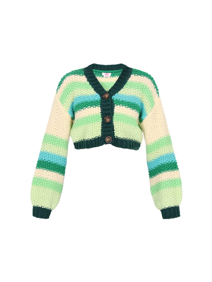 

Женский кардиган зеленого цвета с разноцветными вставками myMo