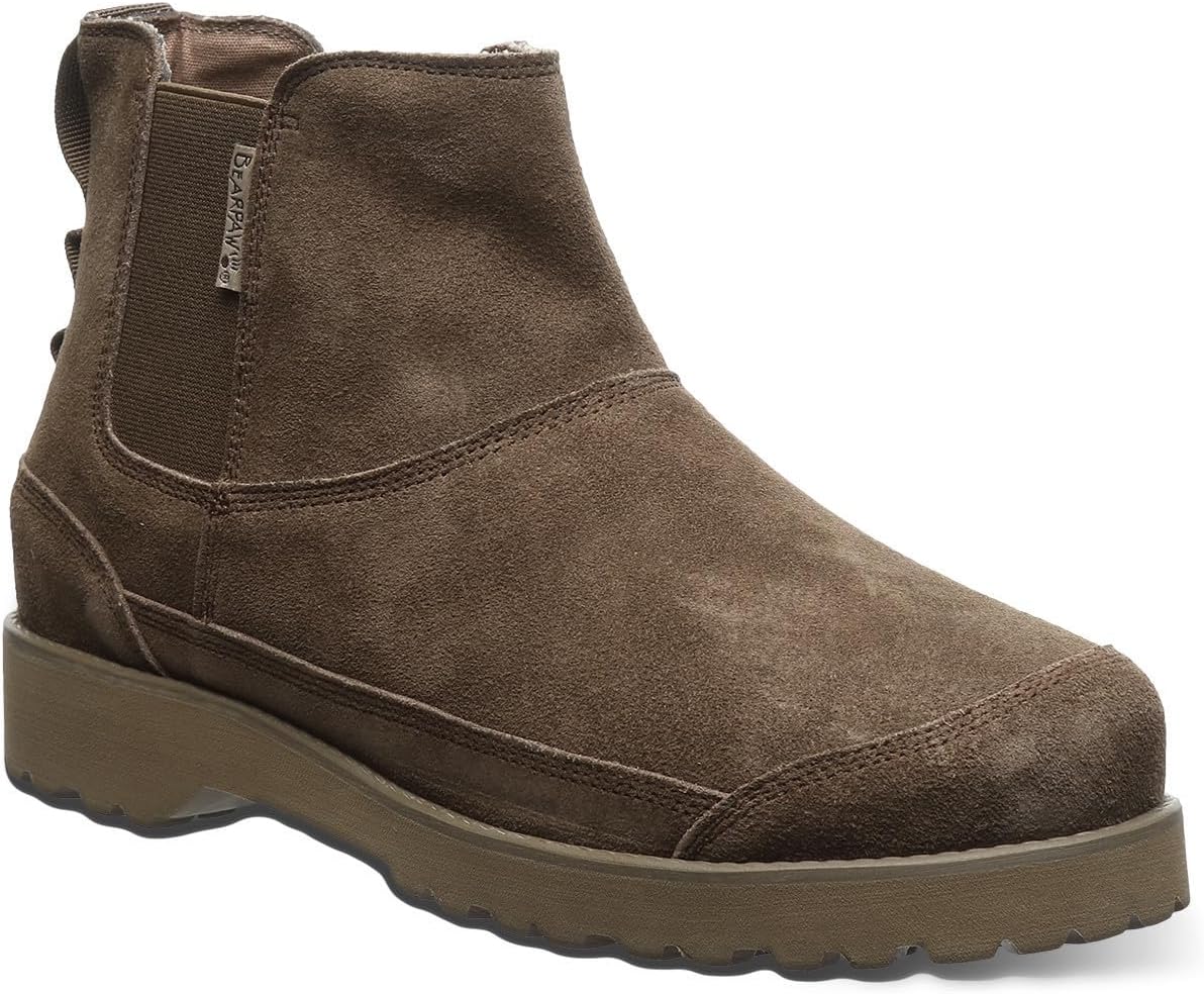

Мужские ботинки BEARPAW Nick, Классические ботинки из замши для мужчин, Мужские ботинки, Удобные зимние ботинки, темно-коричневый